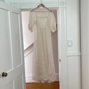 Kamperett Meiere Silk Organza Gown Ivory & Long Silk Slip Medium